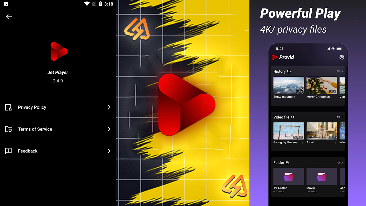 Background تحميل تطبيق Jet Player مهكر بدون اعلانات 