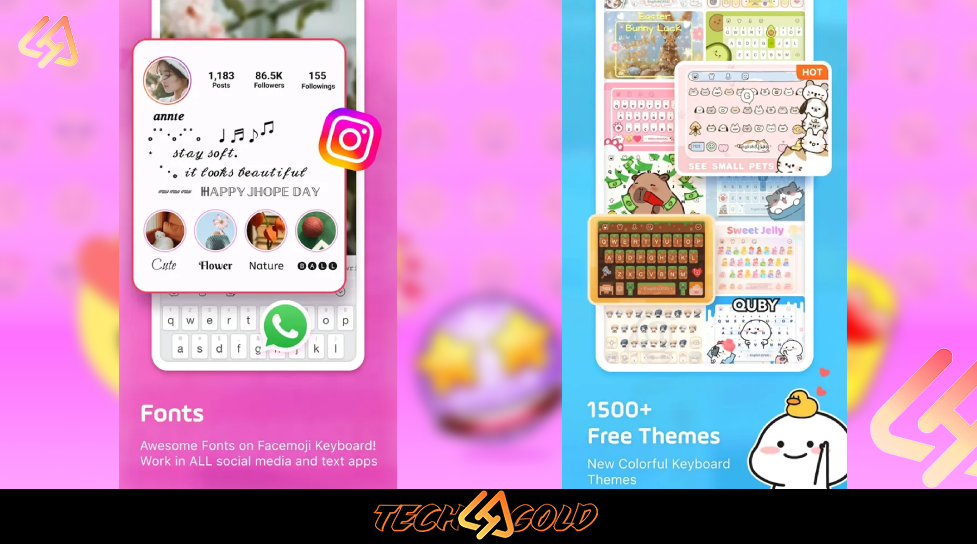 Background تحميل كيبورد ايموجي Facemoji Keyboard مهكر 2025 